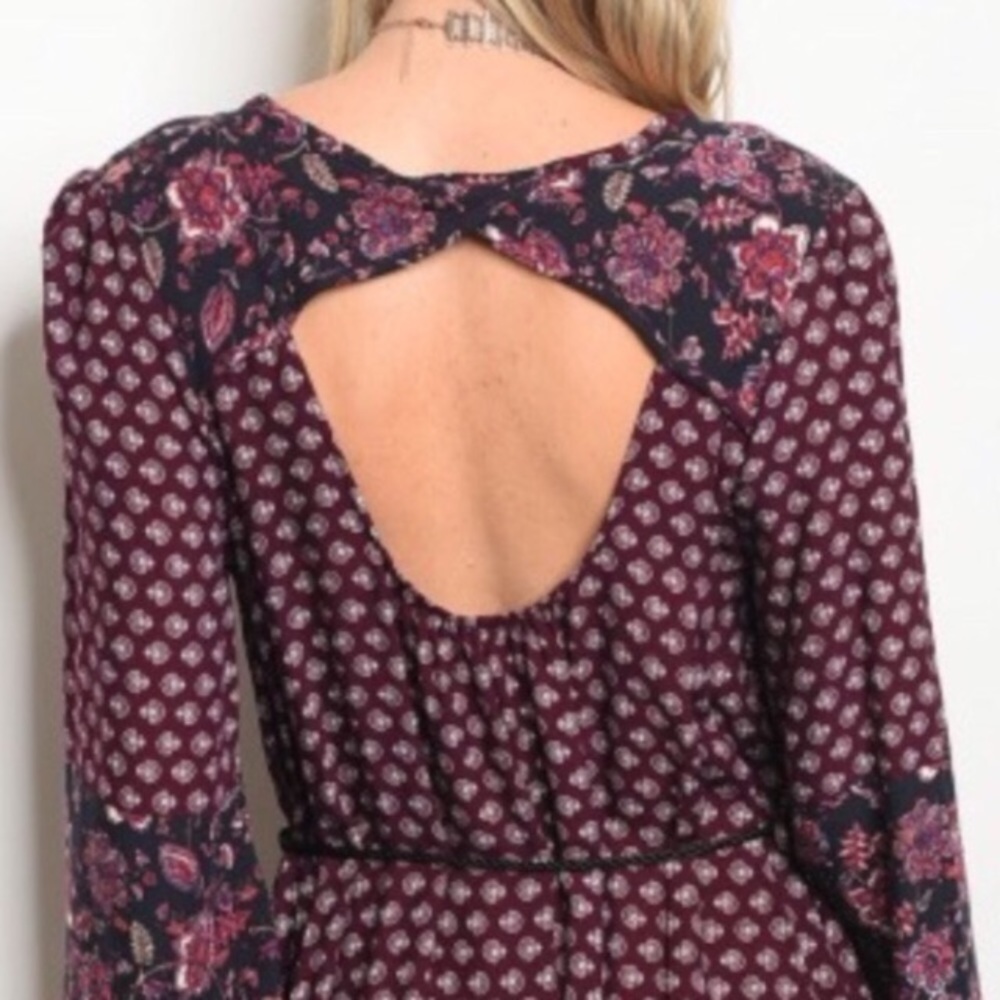 Love In Burgundy Navy Dress 

100% Rayon - Picture 5 of 6